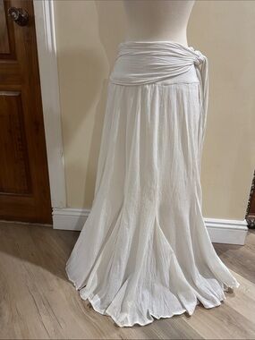 grass collection White Convertible Maxi Wrap Skirt